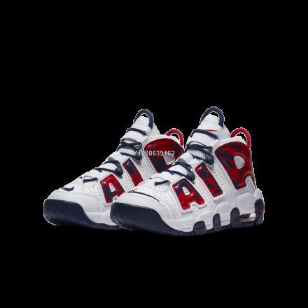 代購】Nike Air More Uptempo 白紅藍迷彩休閒百搭運動鞋CZ7885-100女鞋