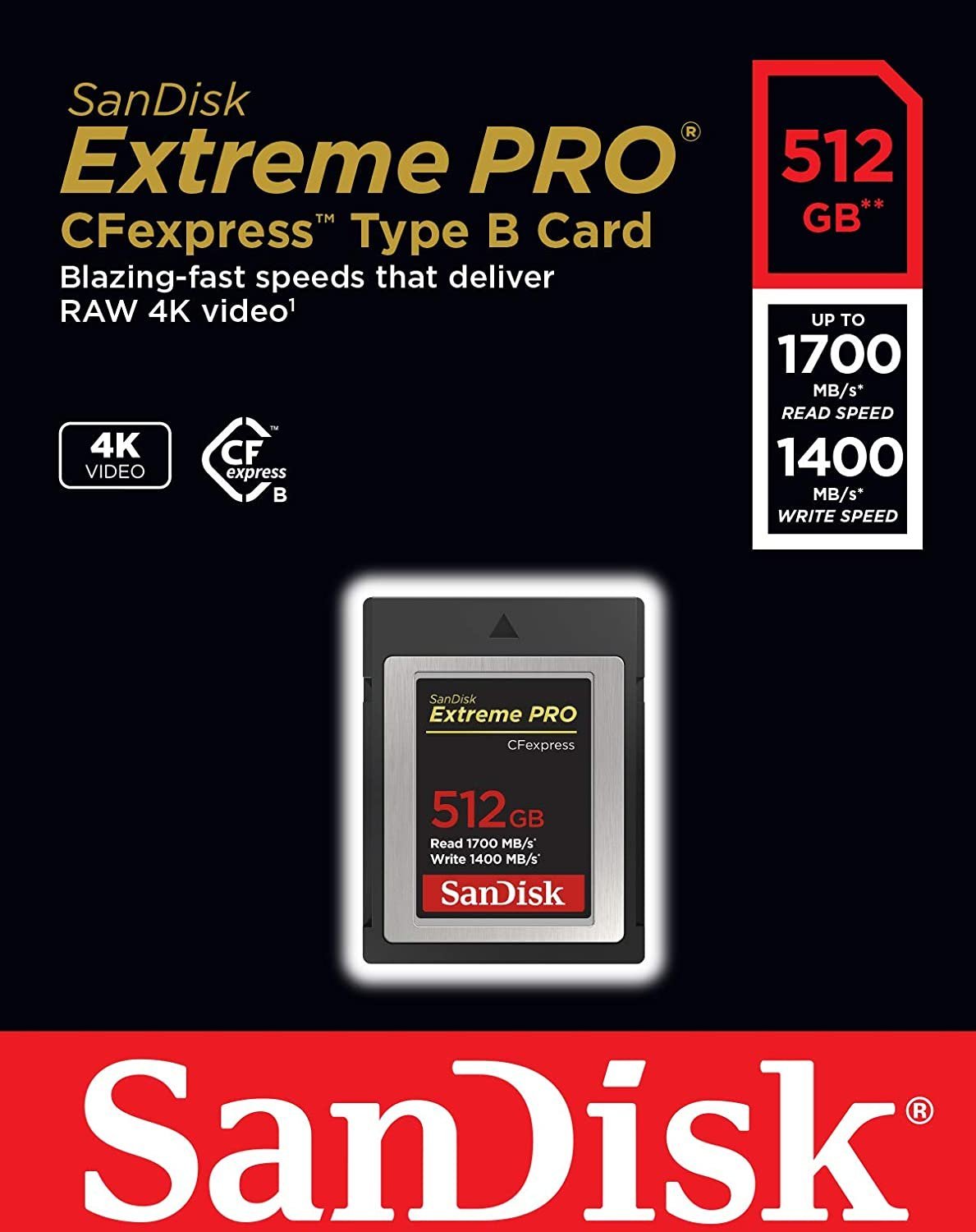 Sandisk Extreme Pro CFexpress TypeB 512Gb 壹張+CFexpress讀卡機壹個