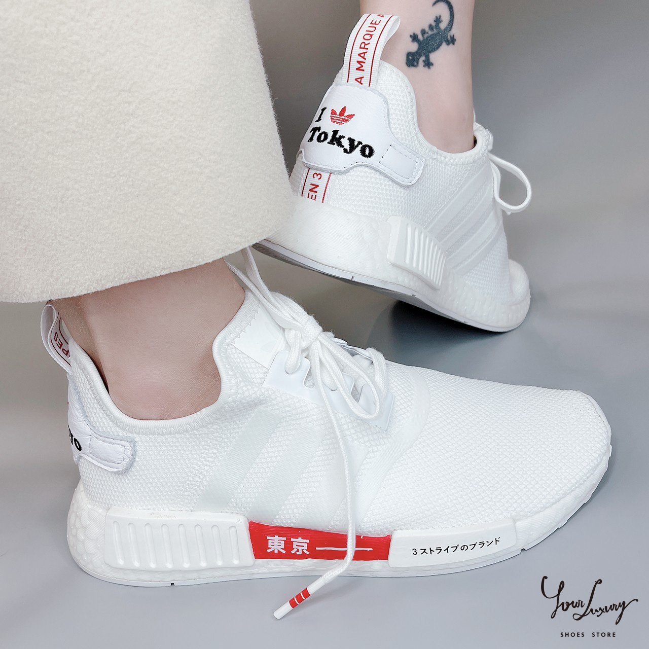 【Luxury】Adidas NMD_R1 MFT FOOTWEAR 東京限定 日本限定 白色 全白 慢跑鞋 男女鞋