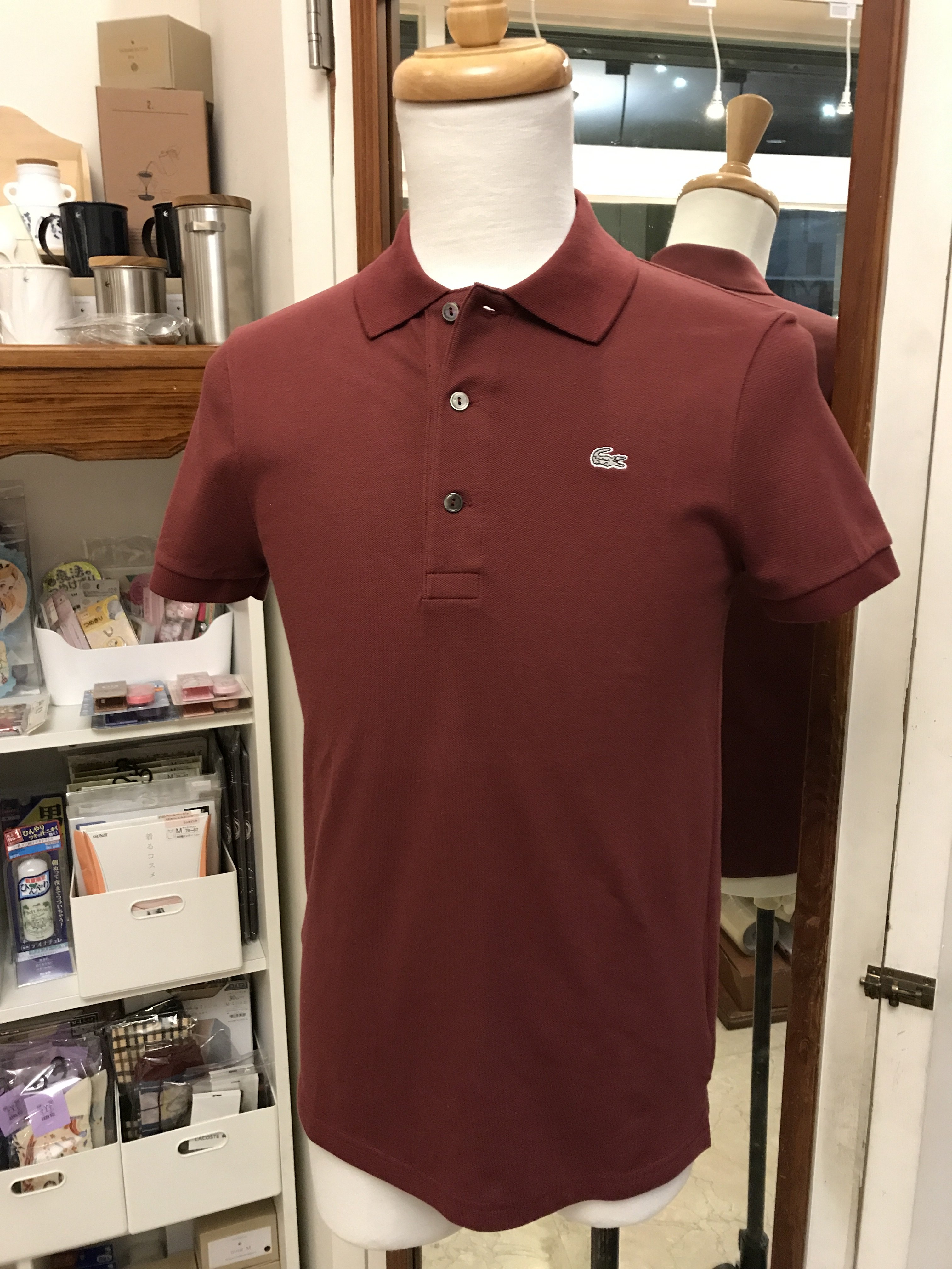 張開先生】日本帶回Lacoste 酒紅Slim Fit Polo衫| Yahoo奇摩拍賣