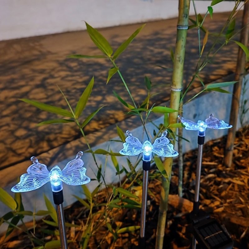 【珍愛頌】N636 光控 太陽能蝴蝶燈 戶外防水 LED 草坪燈 庭院裝飾燈 庭院燈 園藝燈 景觀燈 地插燈 花園燈