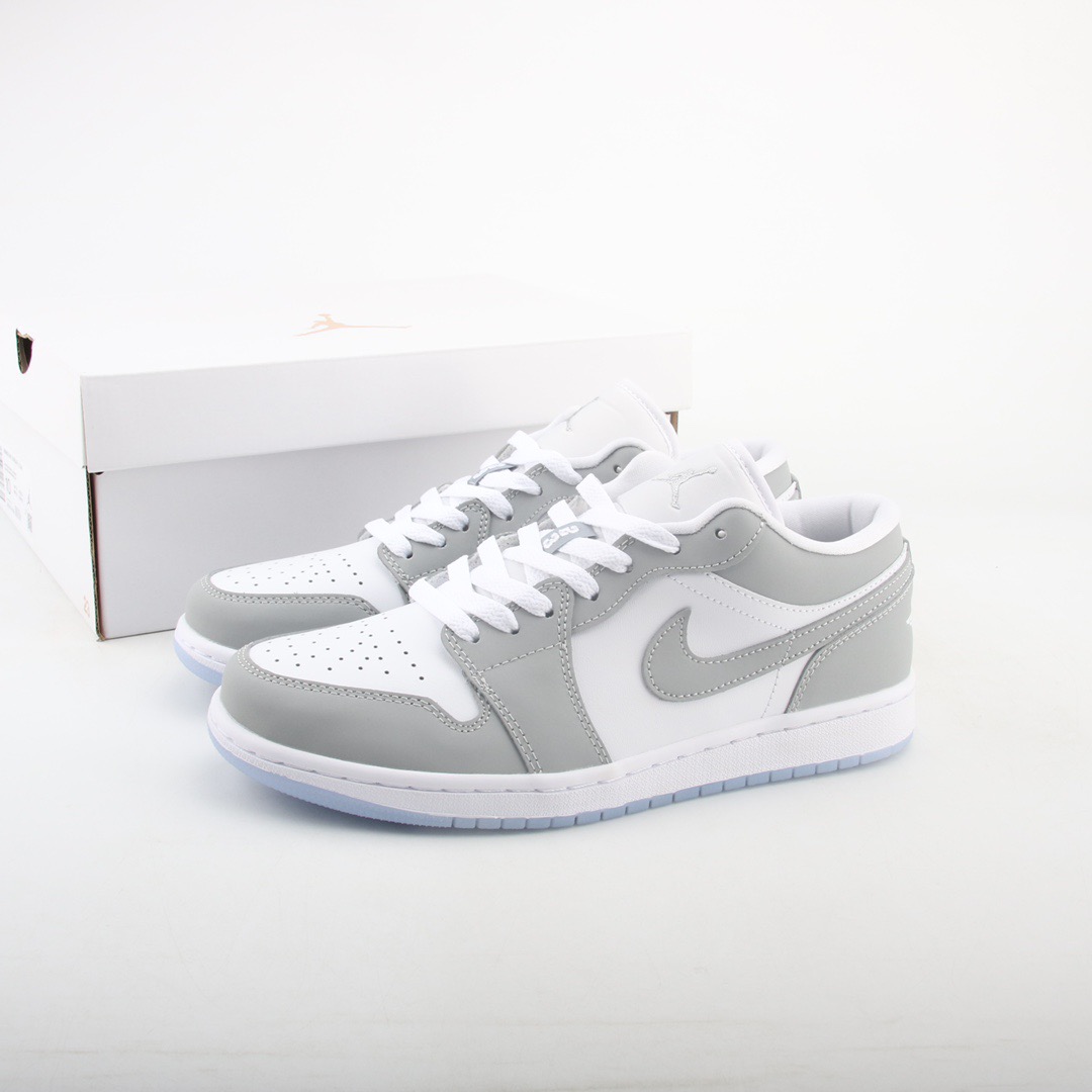 NIKE AIR JORDAN 1 LOW Wolf Grey 小D ior 灰白冰底女生尺寸DC0774-105