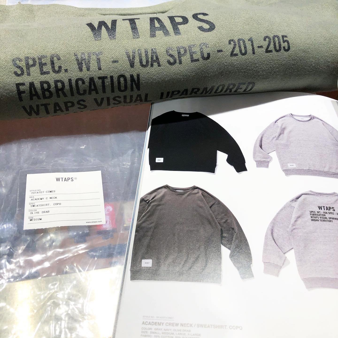 希望商店】WTAPS ACADEMY CREW NECK 20SS 標誌LOGO 刷毛長袖衛衣