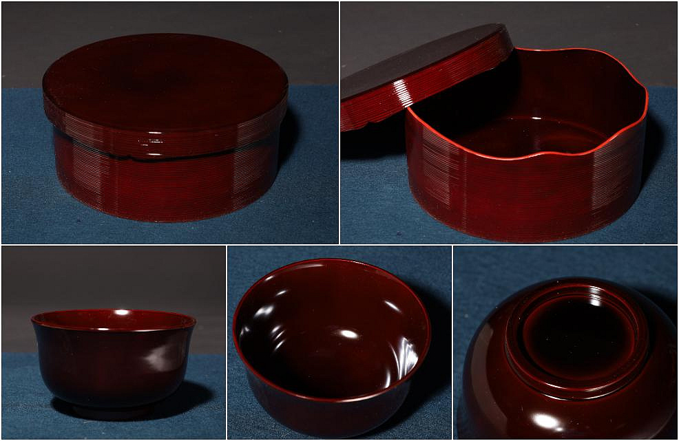 2/29結標日本漆器茶道具組B020916 –漆碗漆盤漆盒茶箱重箱承盤收藏文具 