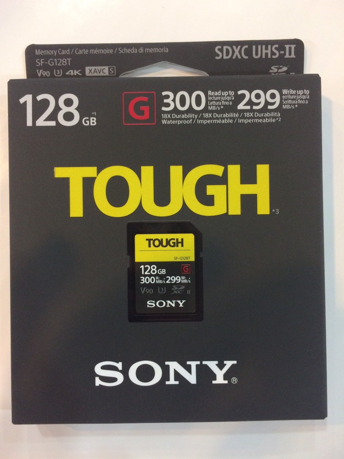 SONY SF-G128T V90 U3 4K SDXC- 128Gb UHS-II 300MB/s Tough 公司貨