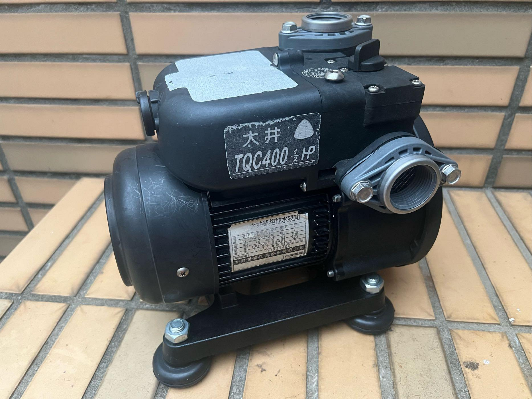 大井 TQC400  1/2 hp 頂樓 順水  壓力開關 靜音 不生鏽  加壓馬達 二手 中古  110v/220v