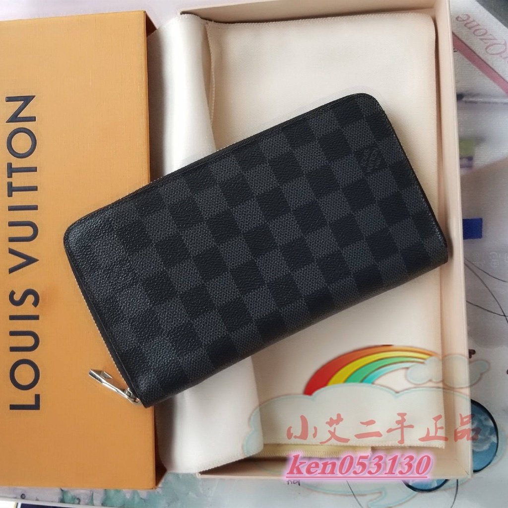 小艾二手 LV 路易威登 ZIPPY ORGANIZER N60111 黑色棋盤格 ㄇ型拉鍊長夾 護照長夾 現貨