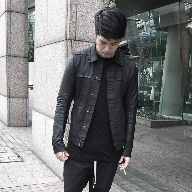 Rick Owens DRKSHDW waxed style denim jacket 20fw | Yahoo奇摩拍賣