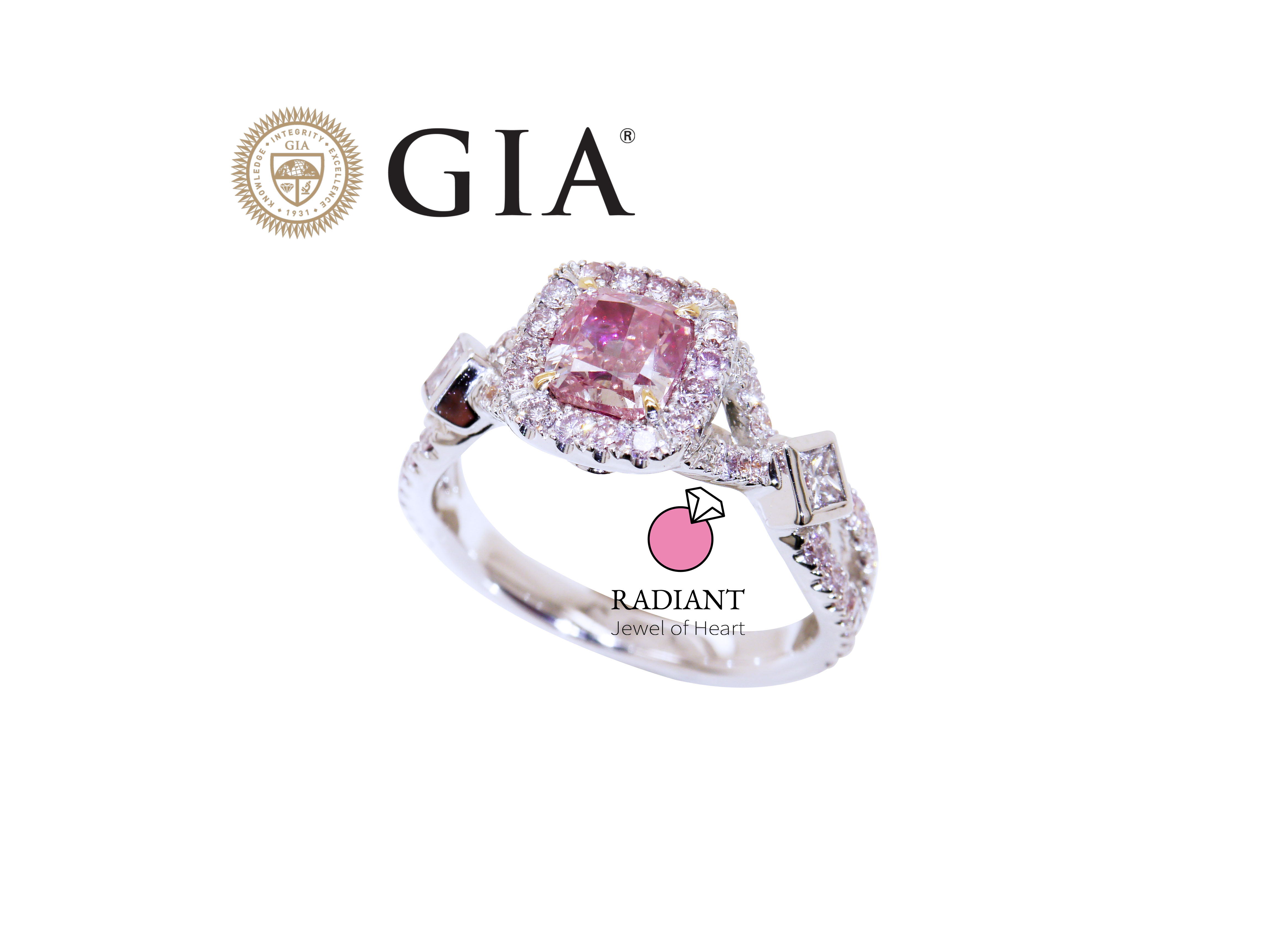 天然鑽石 GIA認證 浪漫永恆粉鑽戒 0.83克拉 粉鑽 18K金鑽戒 附GIA證書 閃亮珠寶
