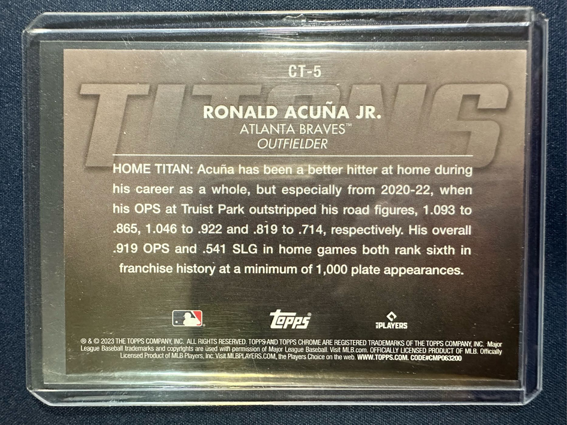 2023 Topps Chrome Titans Ronald Acuna JR. -#CT-5 Atlanta Braves