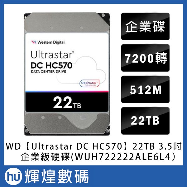 WD 威騰Western Digital 【Ultrastar DC HC570】 22TB 3.5吋企業級硬碟