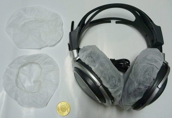一次性 耳機套40號:白 外徑10~12cm,適大號耳機,耳機罩 聽筒罩, 無紡布,耳罩 耳機棉;1組2個