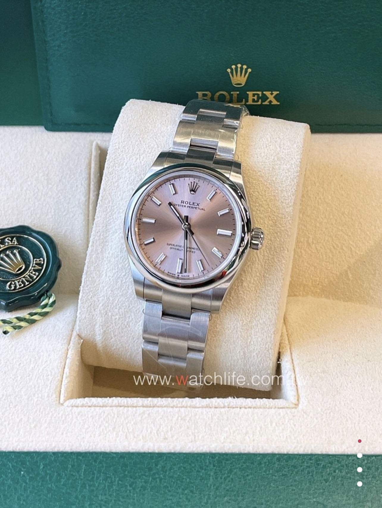 玩錶人Rolex OP 277200 粉/2023全新錶/蠔式鋼/31mm/2232機芯/動力儲備約55小時/防水100米