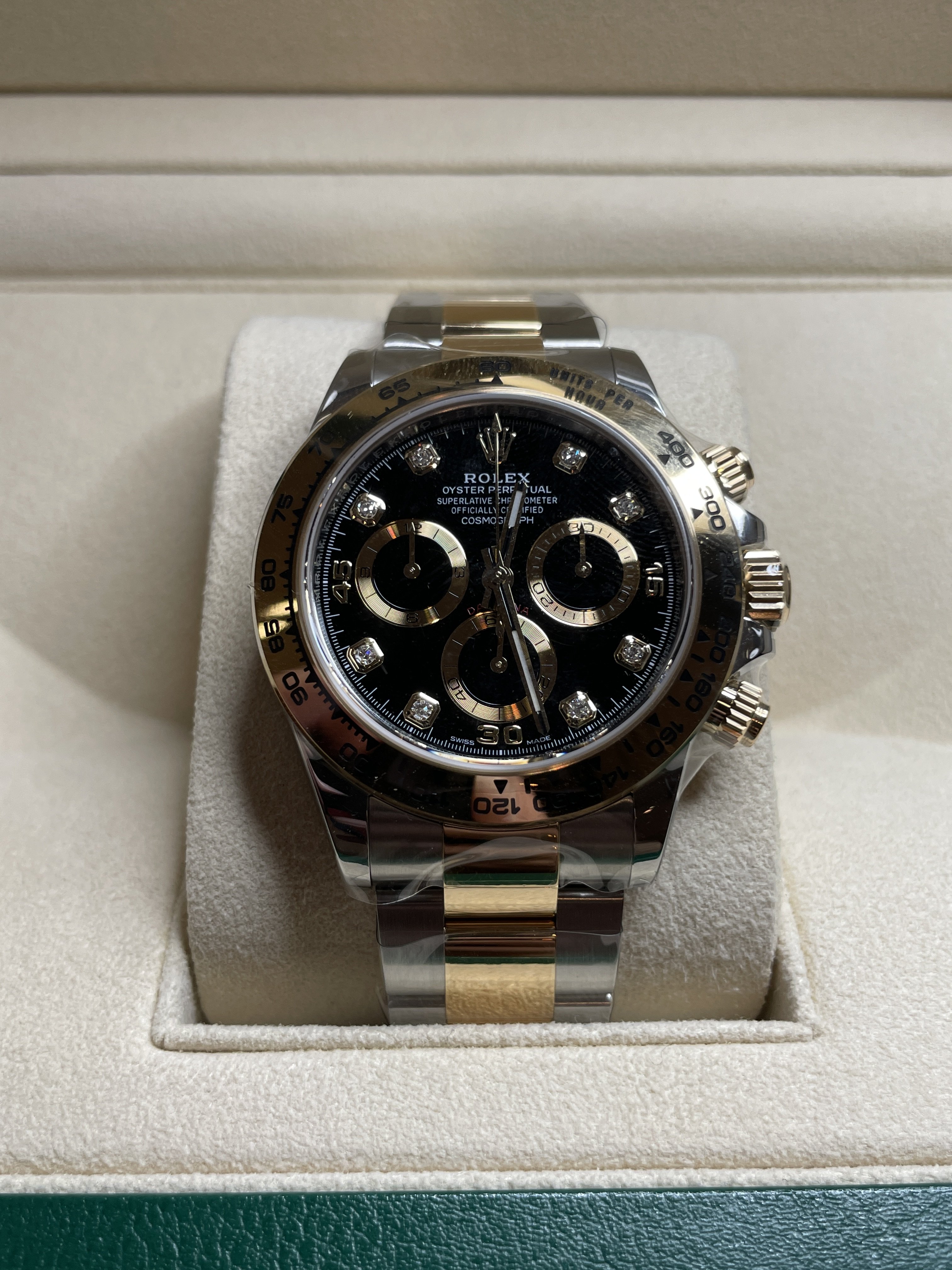 【 大西門鐘錶 】 Rolex 116503G  半金迪通拿 鑽面