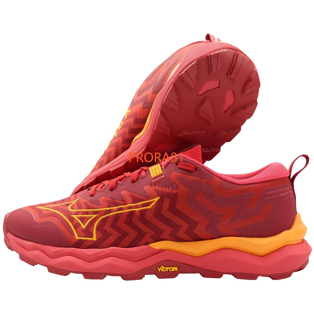 Mizuno J1GJ-245602 紅X橘GORE-TEX 防水慢跑鞋【黃金大底，有12號 