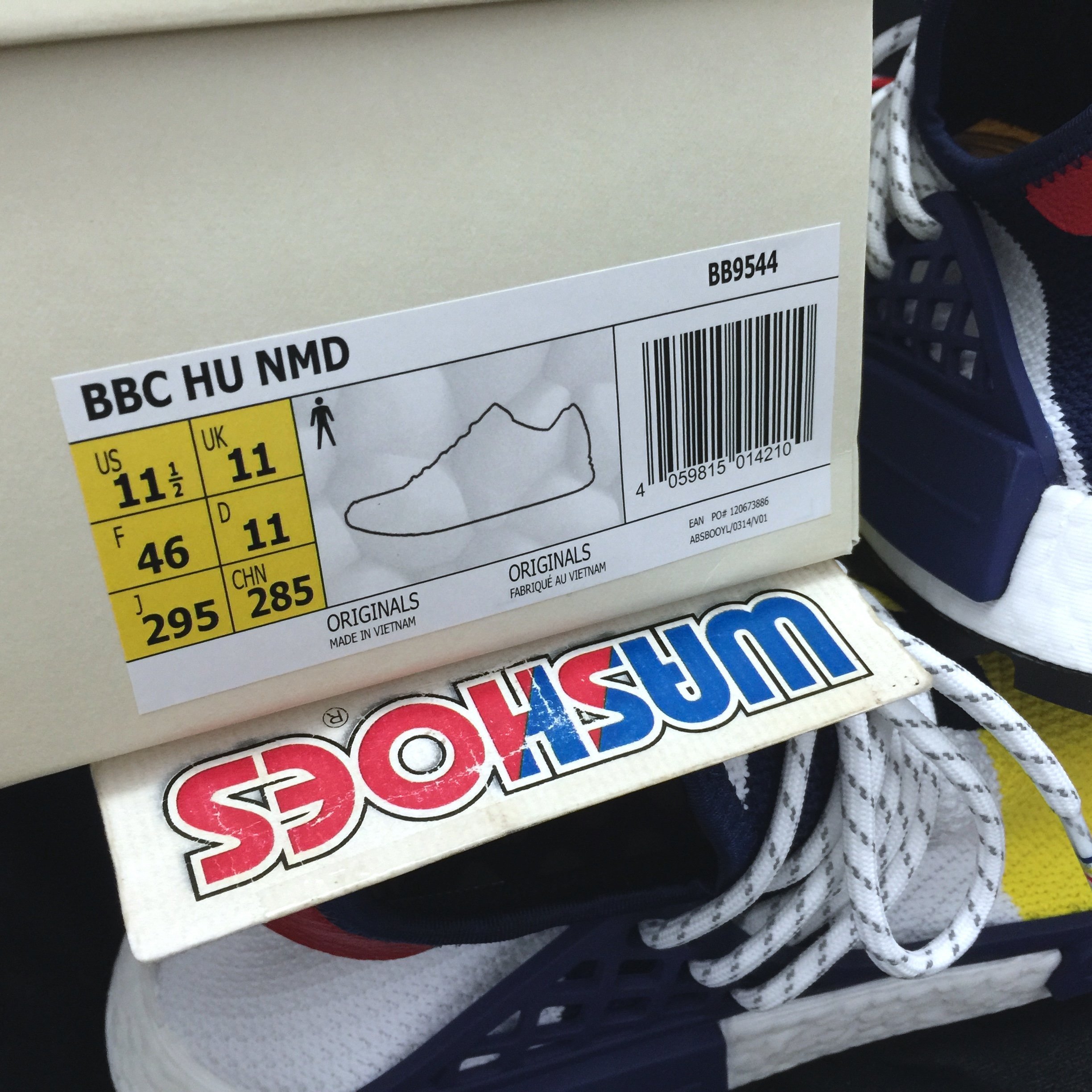 Washoes adidas HU NMD Billionaire Boys Club 白藍BB9544 男鞋BBC