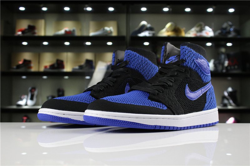 Air Jordan 1 Retro Hi Flyknit“Royal”黑藍編織經典中筒休閒運動籃球鞋