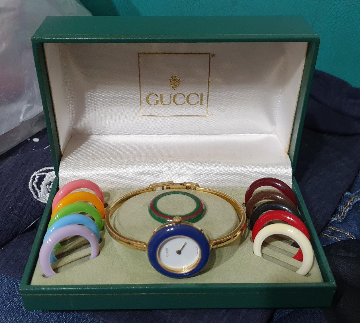 二手正品 GUCCI VINTAGE 古董12色手環錶