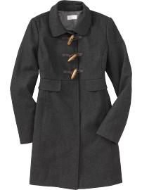 美國口碑老牌Old Navy Women s Wool-Blend Toggle Coats S號Tall含羊毛牛角釦合身長版大衣含運