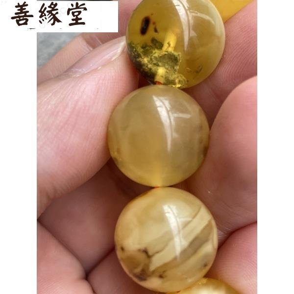 玉到好物��天然俄料15.5mm俄料白蜜爆花琥珀蜜蠟手串~善緣堂