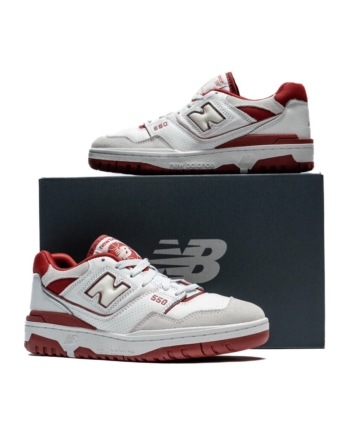 豬豬老闆】NEW BALANCE 550 拼接復古休閒鞋男女白綠BB550STA 深藍STG