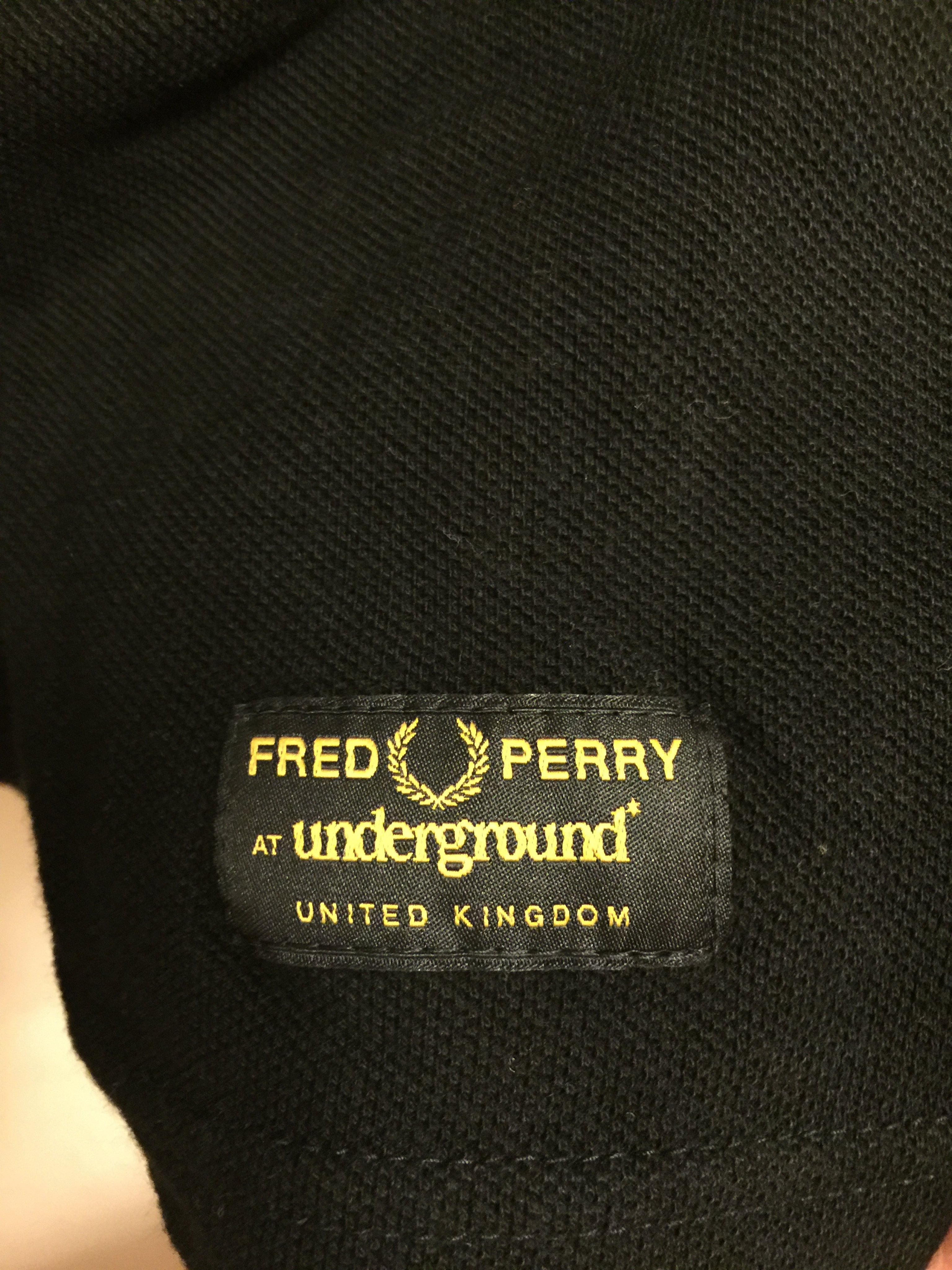 英國製Fred perry X underground 聯名限量金線Polo衫2手8.5成新46號s號