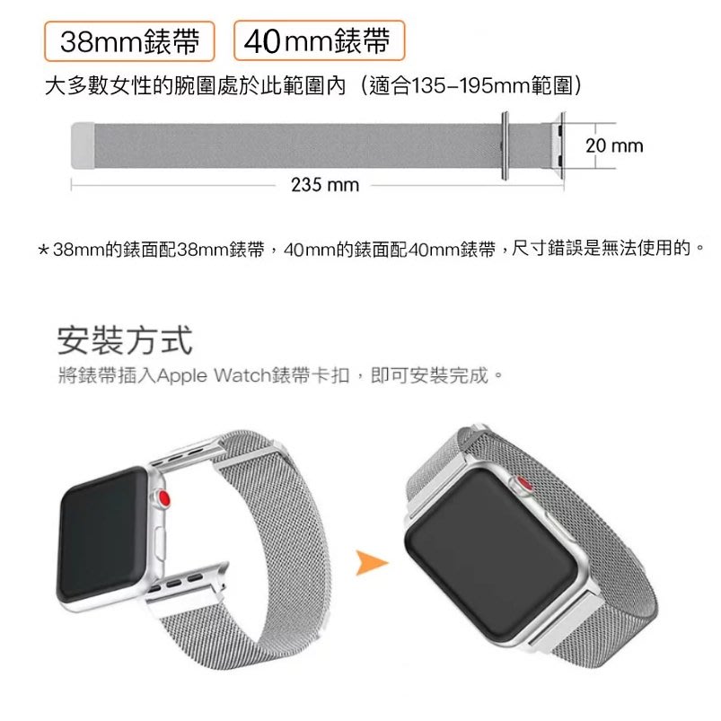 米蘭磁吸錶帶Apple Watch錶帶適用7/6/5/4/3/2/1/SE 38/40/41/42/44