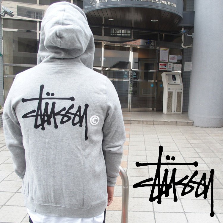 超搶手】全新正品2016 STUSSY BASIC LOGO ZIP HOODIE 拉鍊外套黑色XL