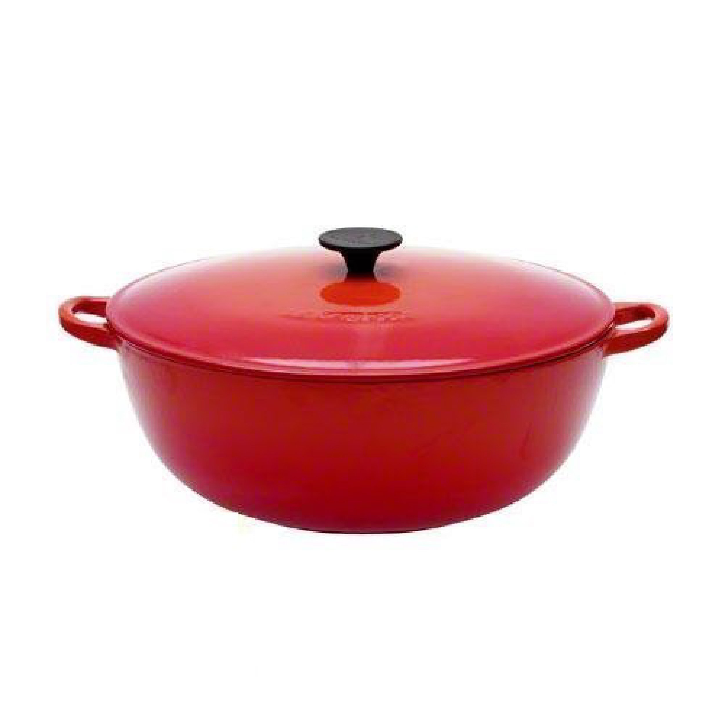 法國LE CREUSET La Marmite 媽咪鍋鑄鐵鍋琺瑯鍋LC鍋26cm 櫻桃紅/火焰橘