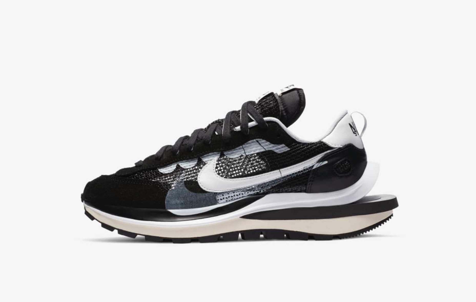 Nike x sacai Vaporwaffle Black and White CV1363-001。太陽選物社