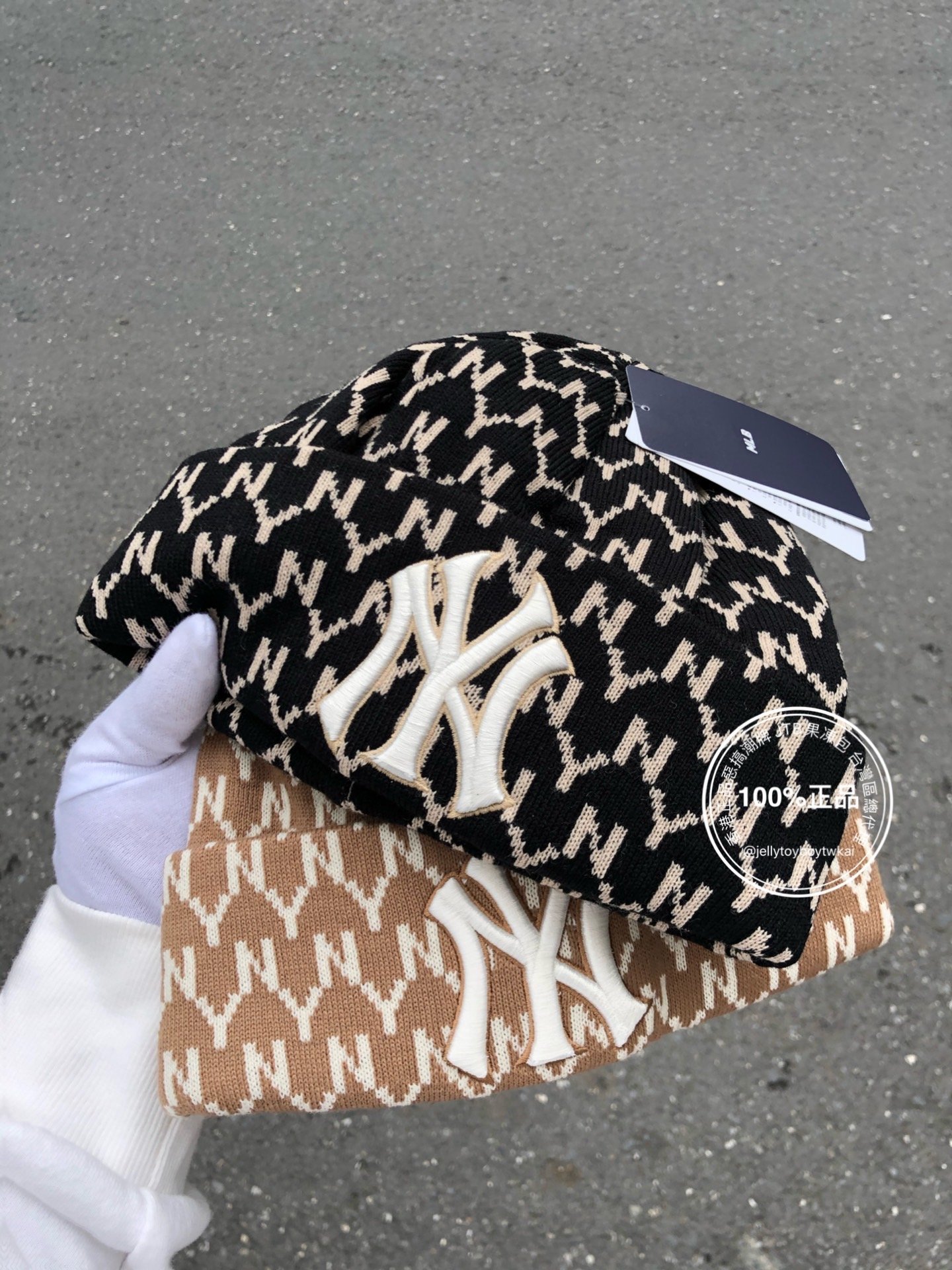 在台現貨 全新正品 韓國 MLB 咖啡色老花毛帽 紐約洋基 NY 滿版老花 棒球帽 GUCCI 洋基LOGO