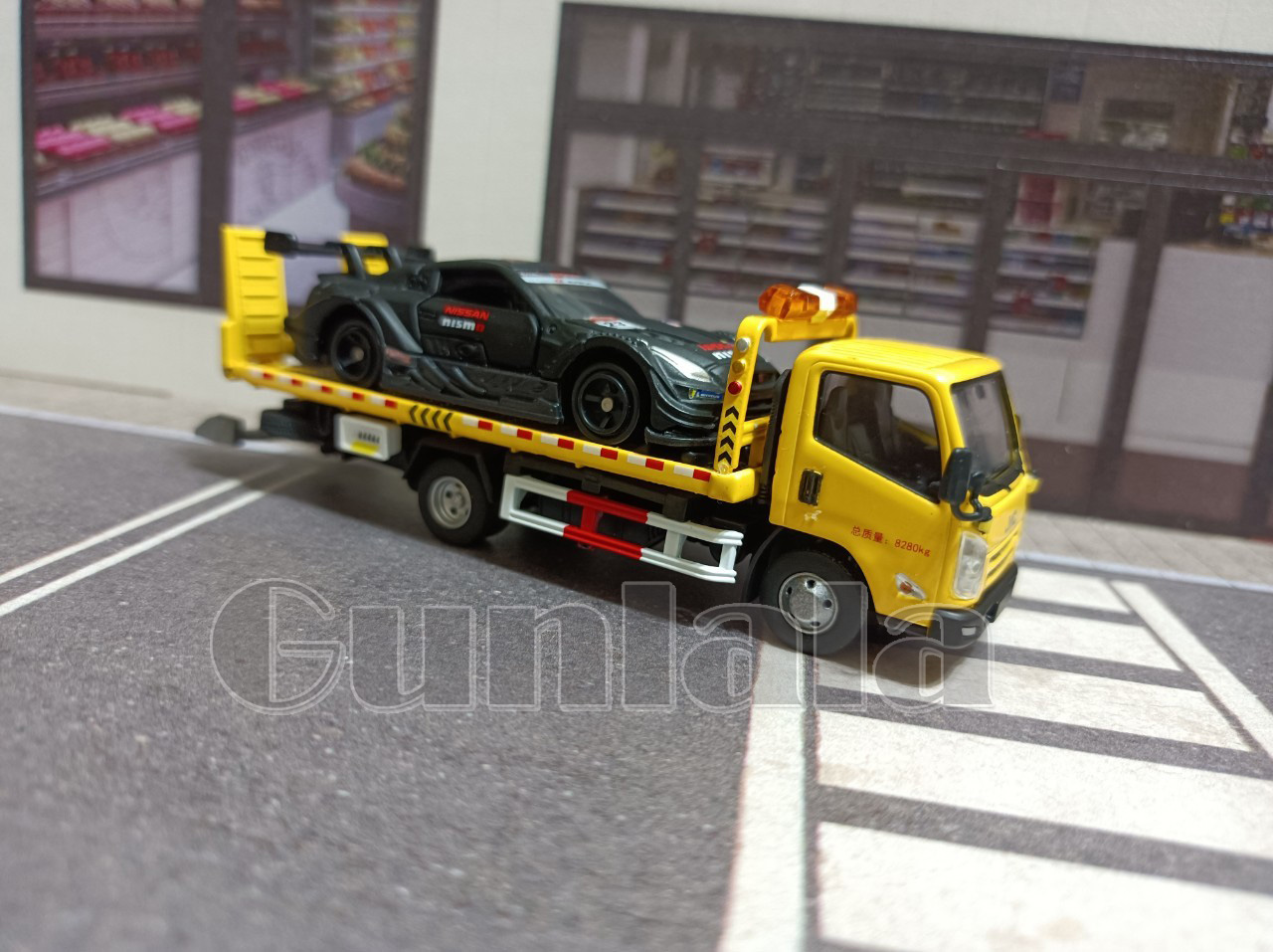 1:64道路救援車 拖吊車 1/64模型 拓意拖板車 1/64模型車 可載TOMICA MINI GT JMC拖車