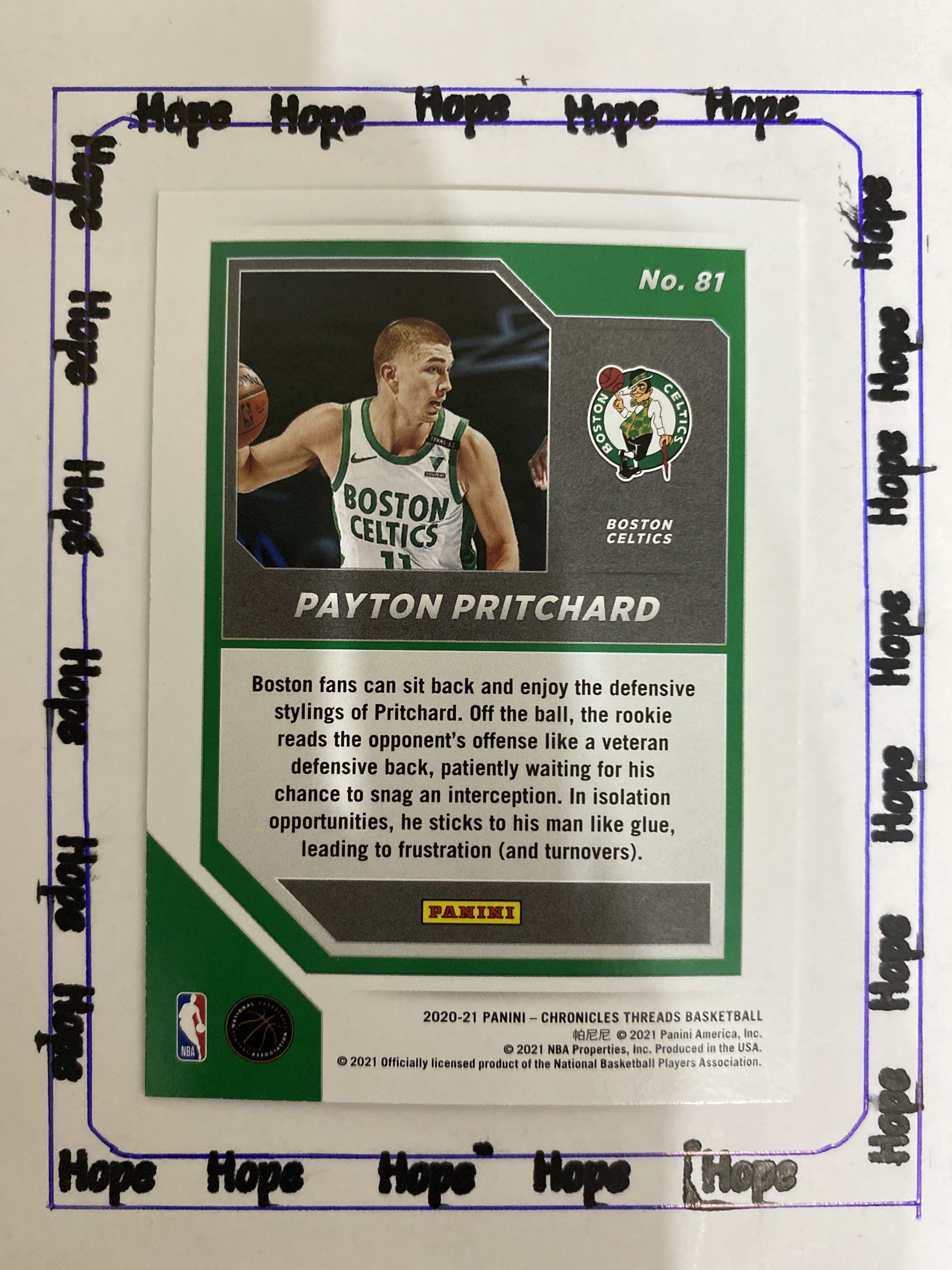 2020-21 Panini Chronicles #81 Threads Payton Pritchard RC