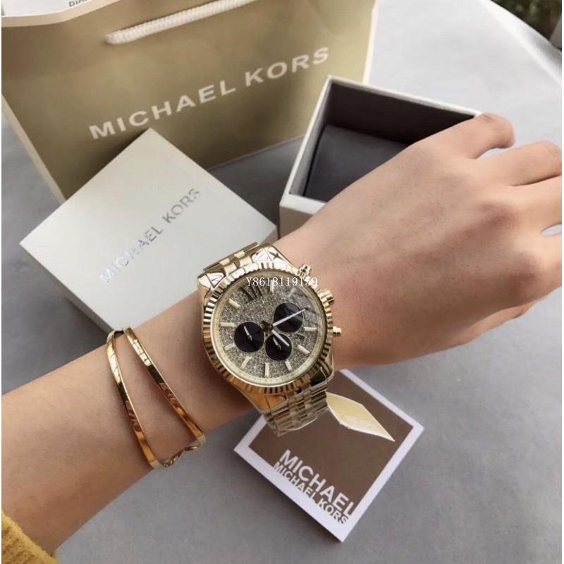 Michael Kors MK8494手錶奢華耀眼晶鑽三眼 