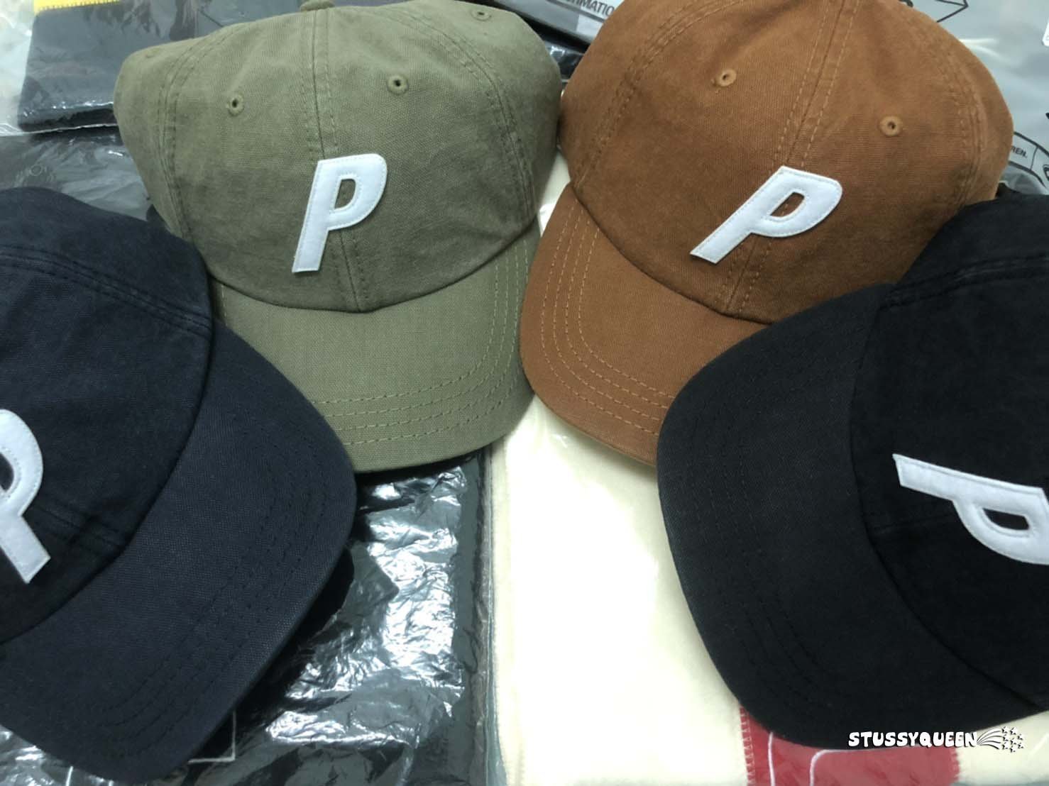 全新正品Palace P 6-Panel Washed Canvas P帽水洗老帽鴨舌帽黑色深藍軍