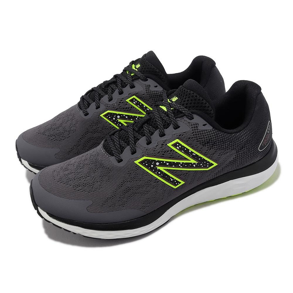 New Balance 680 男避震慢跑鞋 4E超寬楦 深灰 螢光綠 反光 KAORACER M680KN7