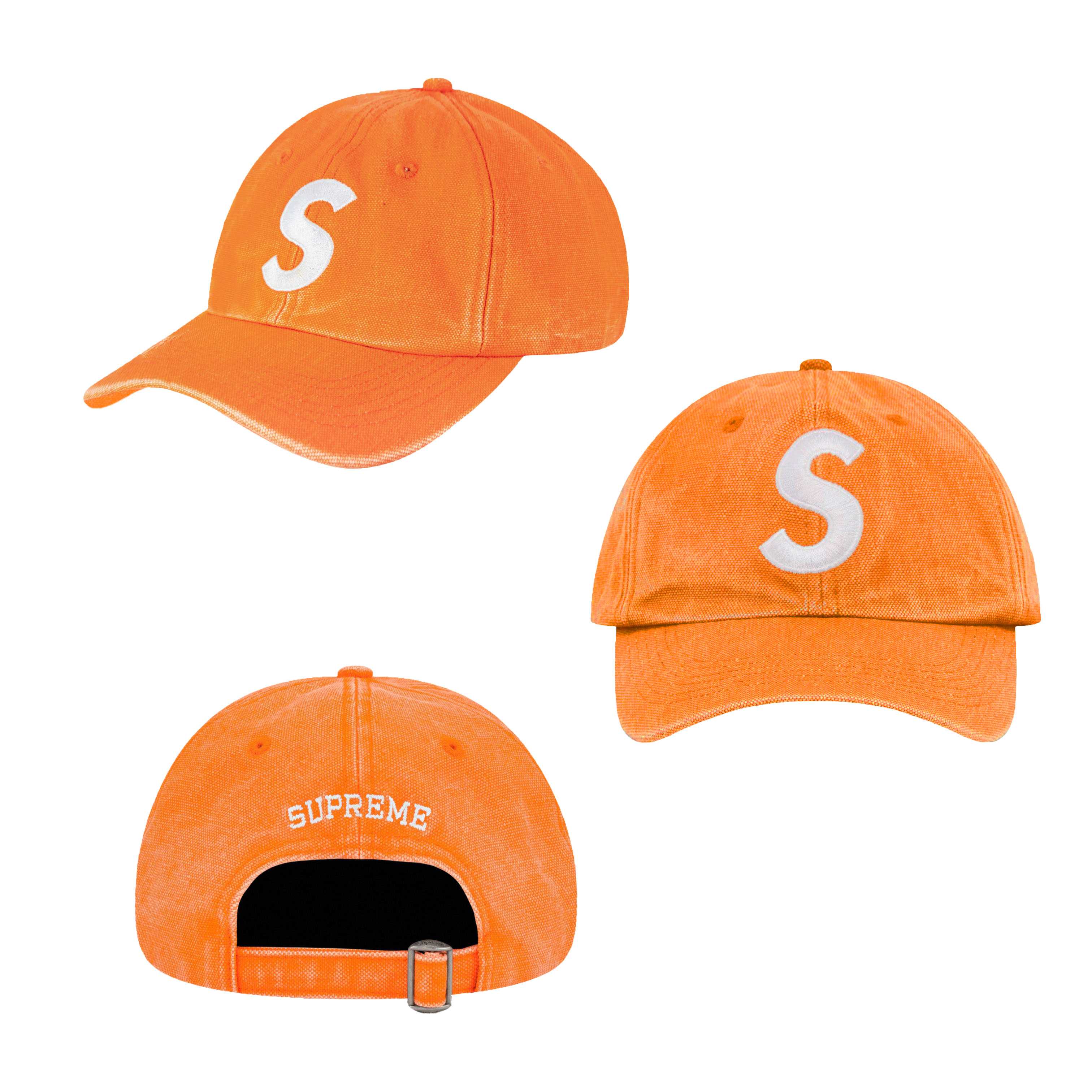 SUPREME 水洗布PIGMENT CANVAS S LOGO 6-PANEL 多色老帽⫷ScrewCap