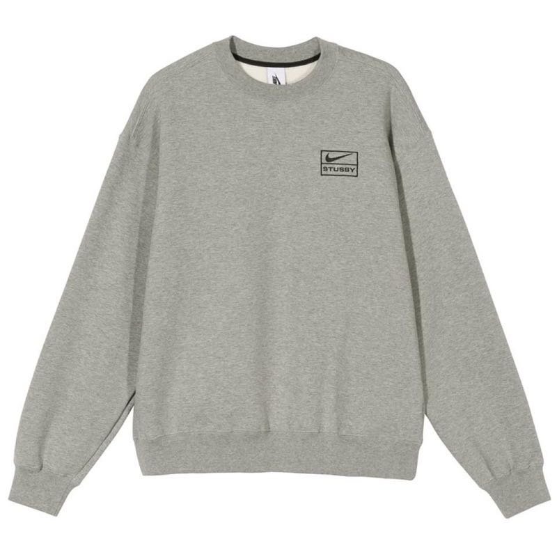 預購全尺寸Stussy x Nike U NRG BR Crew Fleece 灰衛衣朴敘俊著用