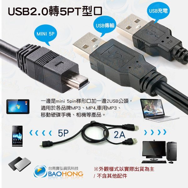 含稅價】外接行動硬碟Y型線硬碟電源線充電傳輸線USB 2.0 mini USB/標準