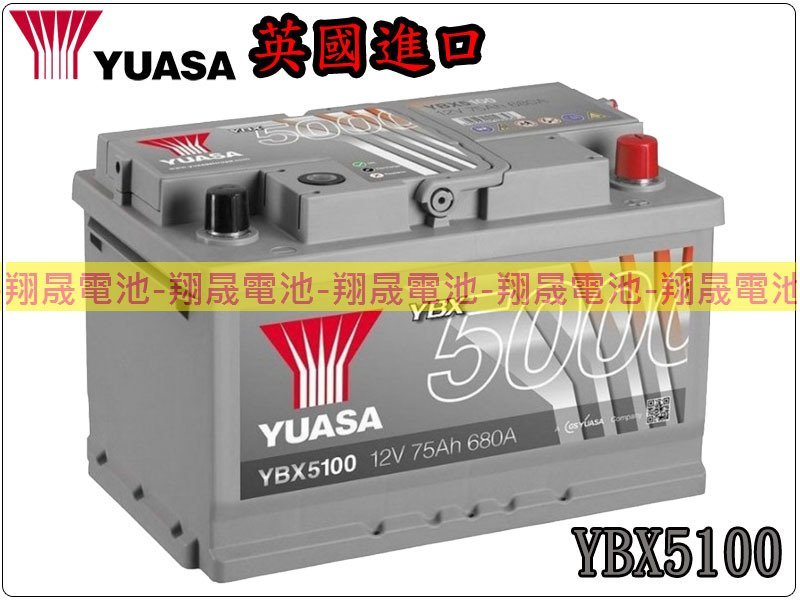 【彰化員林翔晟電池】全新┃湯淺YUASA┃銀高性能電池┃YBX5100┃SMF┃57114加強┃舊品強制回收┃安裝工資另計