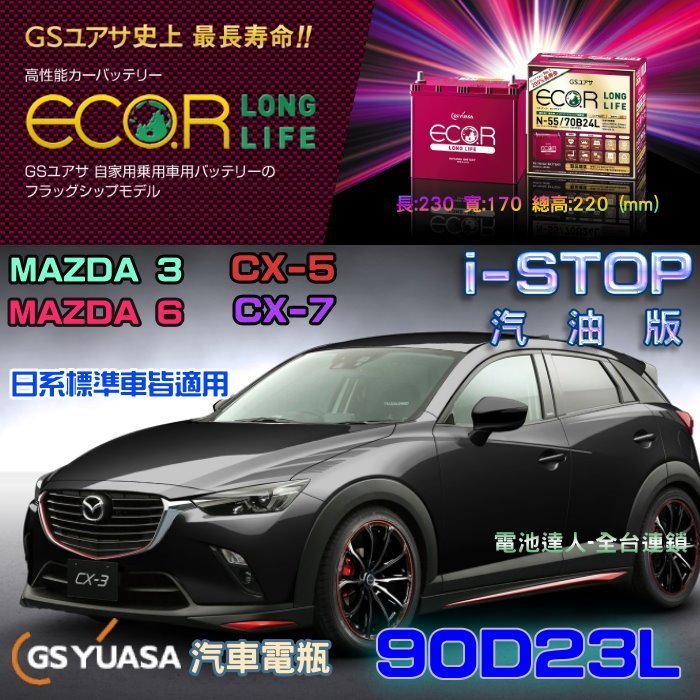 中和電池 日本gs I Stop 啟停車待速熄火subaru Xv 90d23l Outback 速霸陸馬自達 Yahoo奇摩拍賣