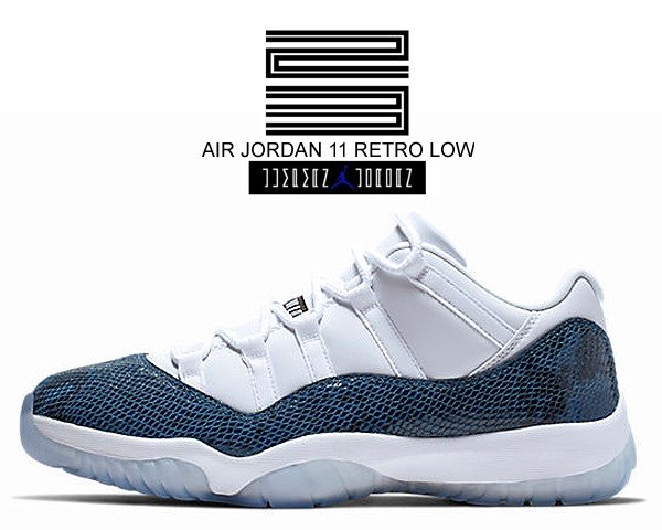 奢華升級－AIR JORDAN 11 RETRO LOW LE“Snakeskin”藍蛇紋 CD6846-102