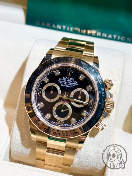 【Q小姐的玩錶瘋】Rolex Daytona 116508G黃金八鑽｜新款黃金內圈💎🔺2023保卡 全新品｜現貨🔥