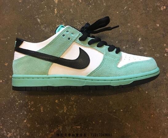 Nike SB Dunk Low Pro IW 黑白綠冰晶麂皮防滑低筒籃球鞋819674-301 男