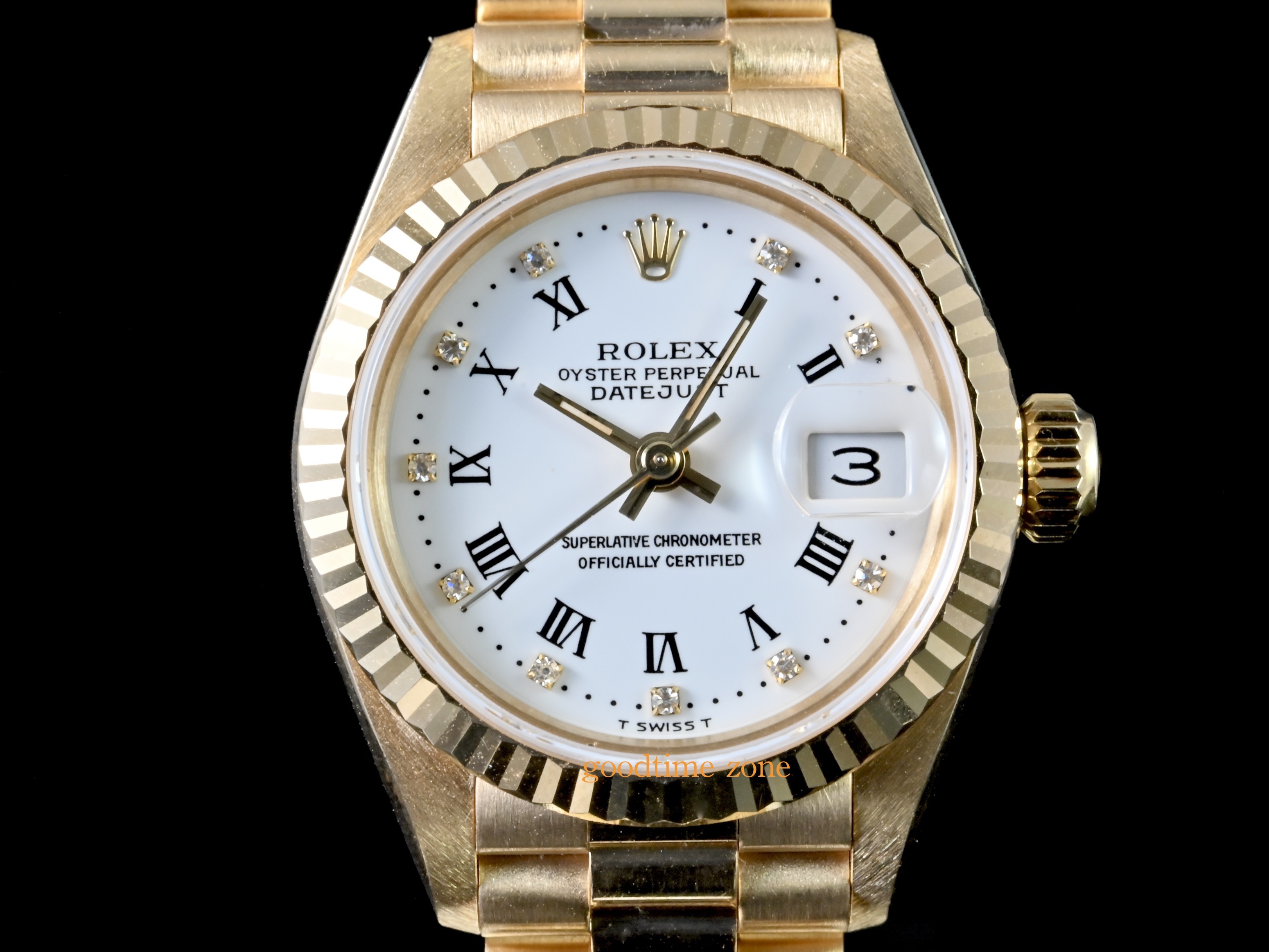 [好時計]ROLEX 勞力士 69178 Datejust 原裝白羅馬10鑚面 18黃K金 女錶 26mm LRH913