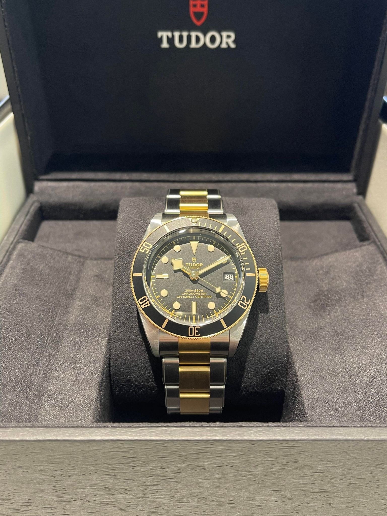 TUDOR  帝舵錶  BLACK BAY S&amp;G 貝克漢廣告款 黑面半金潛水款 M79733N