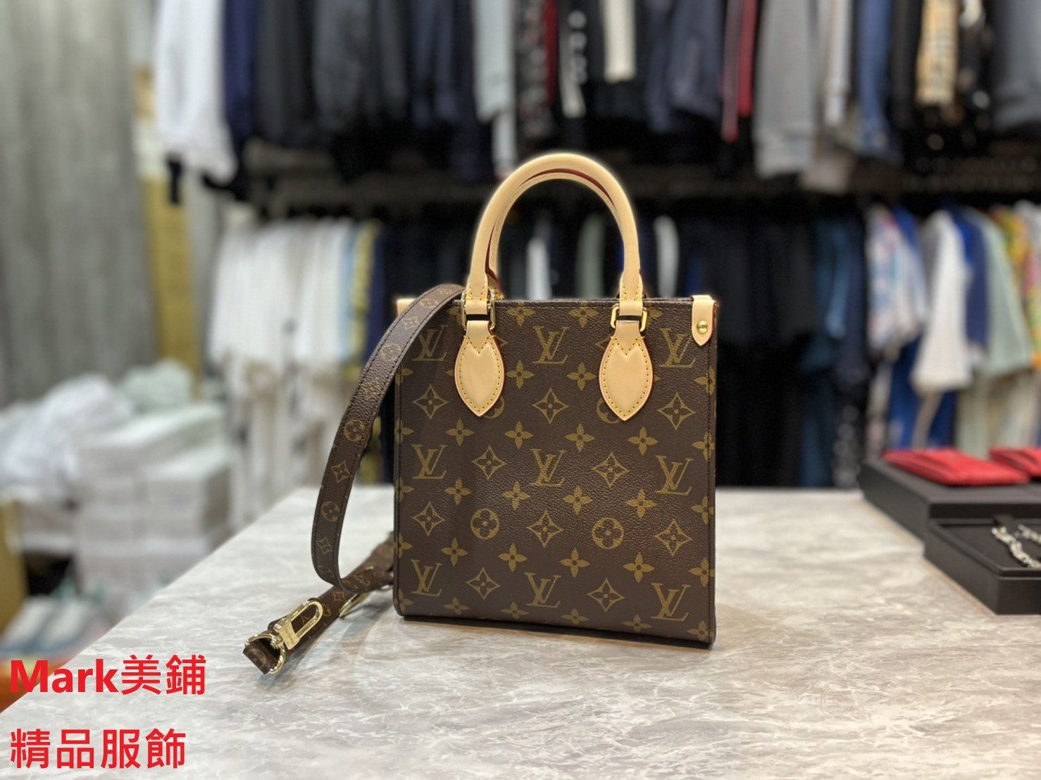 Shop Louis Vuitton MONOGRAM Sac Plat Bb (M45847) by ms.Paris