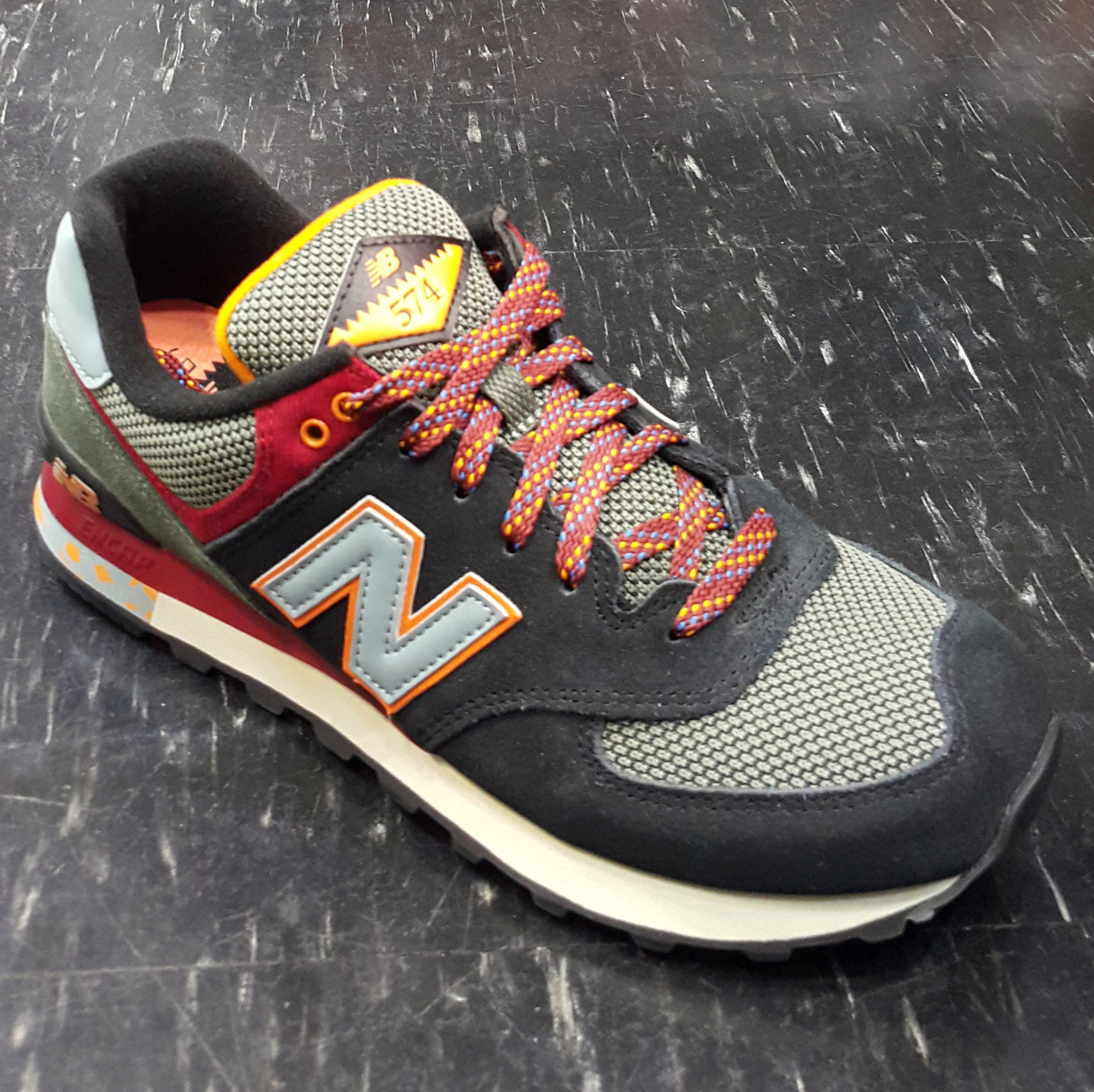 new balance 574 ML574TSX 黑灰色淺藍紅橘軍綠墨綠編織鞋帶麂皮網布復古慢跑鞋|