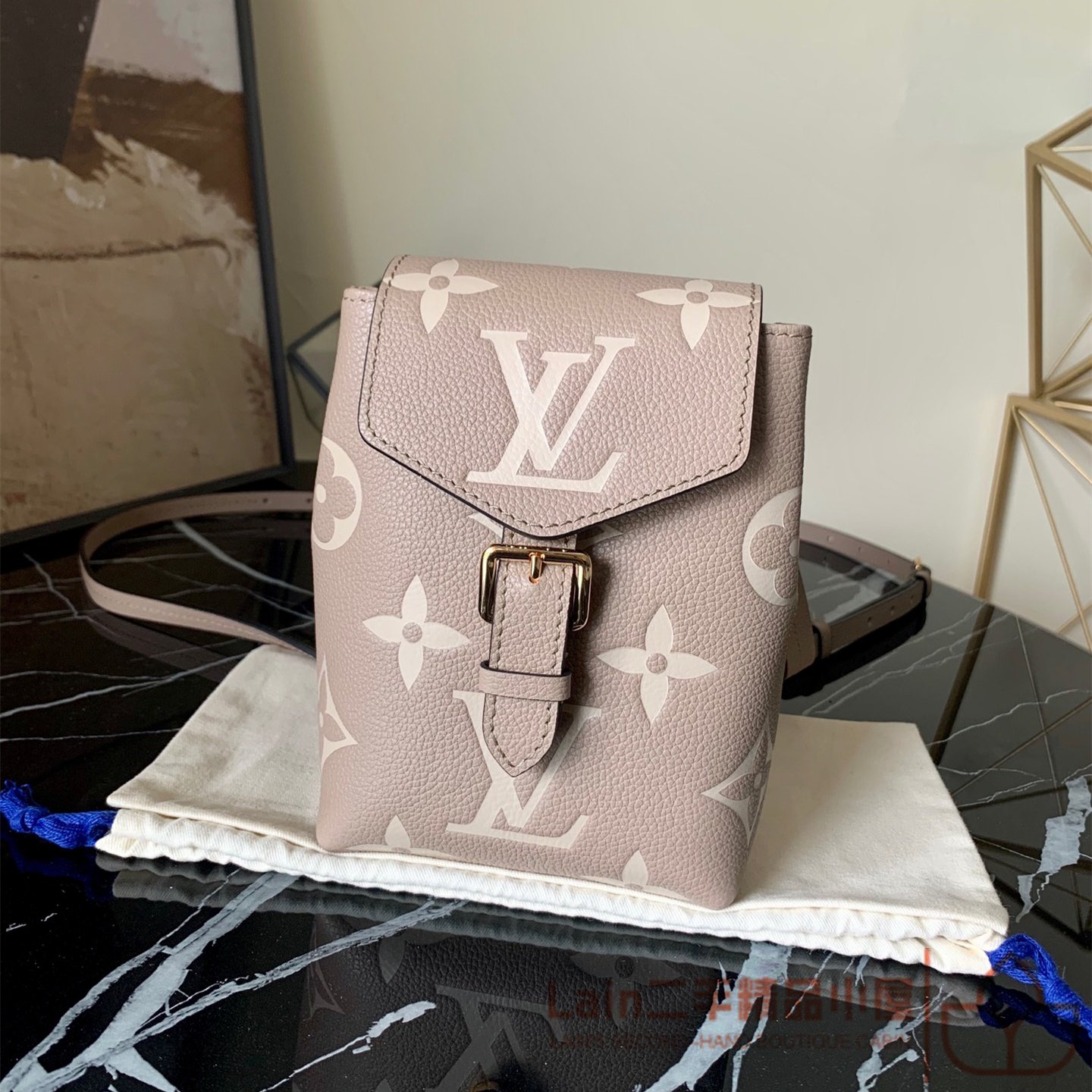 二手精品 路易威登 LV Tiny Mini 大象灰 壓紋 迷你 雙肩包/後背包/斜背包/小書包/肩背包M80738