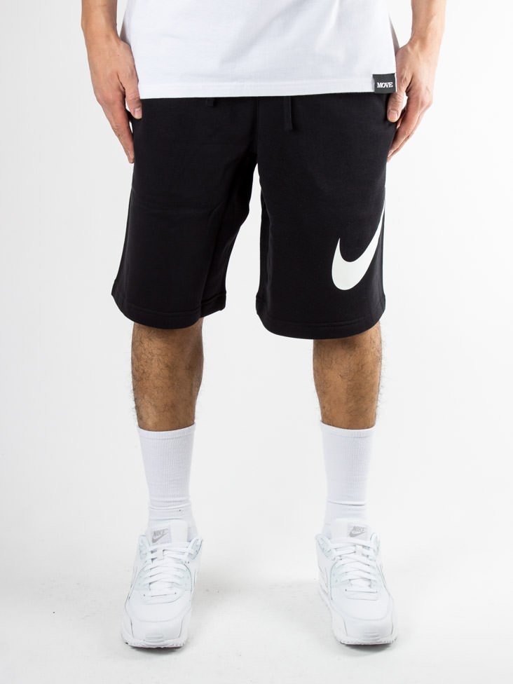 南◇現貨Nike Big Swoosh Logo 843520-010 大勾勾黑色短褲棉褲黑白色休閒| Yahoo奇摩拍賣
